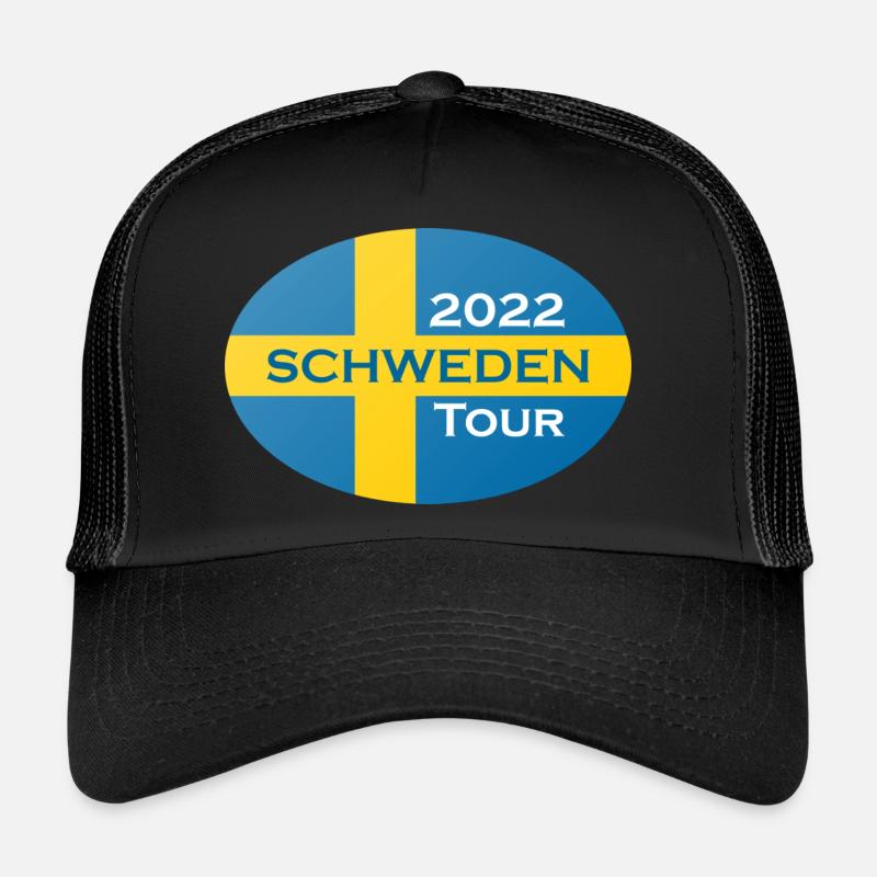 schwedentour 2022 oval - Trucker Cap - Schwarz/Schwarz