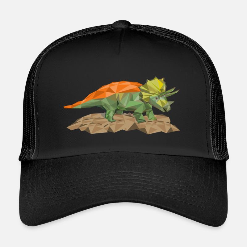 Triceratops Dino en style polygone Casquette trucker 