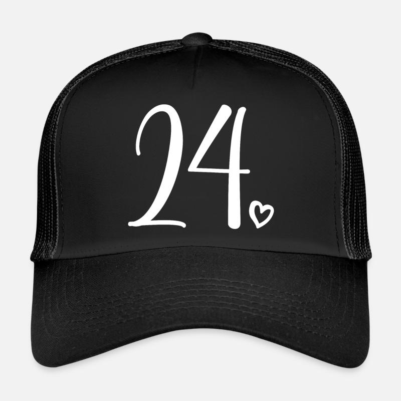 Cute Number 24, 24 Years Old, 24th Birthday Gift Trucker Cap