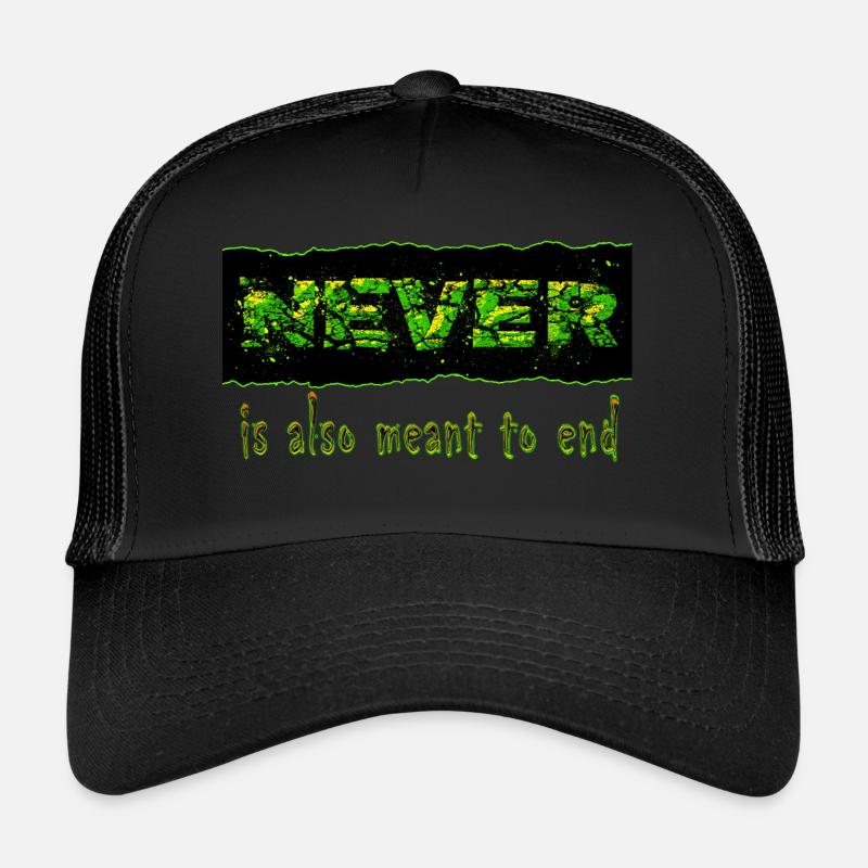 Never Green - Casquette trucker - noir/noir