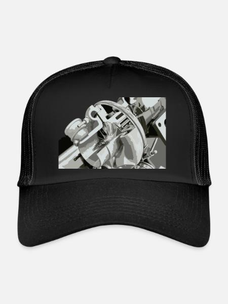 Turbocharger for the car and tuning in cross-section - Trucker Cap - black/black - Front