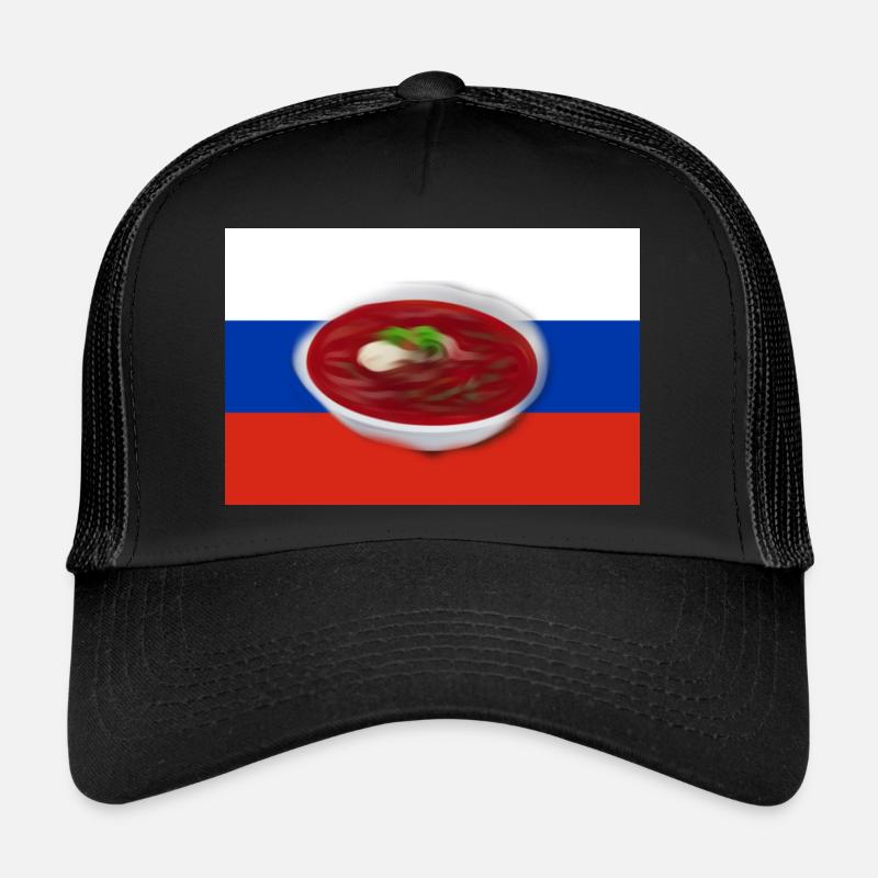 Borschtsch, Russische Suppe - Trucker Cap - Schwarz/Schwarz