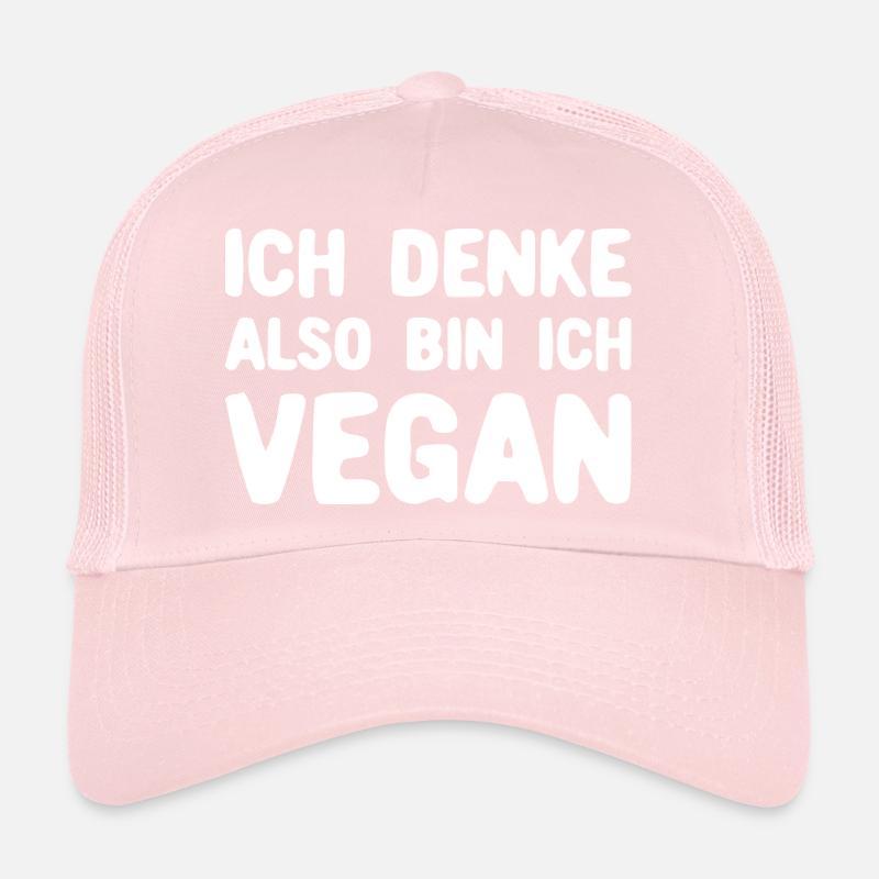 Ich Denke Also Bin Ich Vegan Typografie Trucker Cap