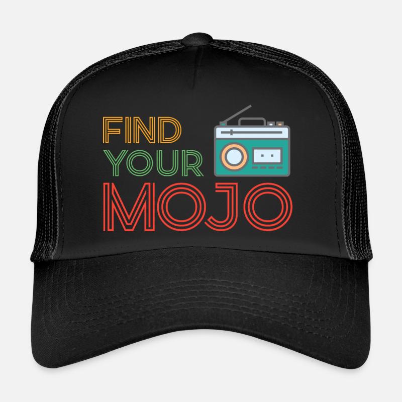 Find Your Mojo Colourful Violet Pink Retro Font - Trucker Cap - black/black