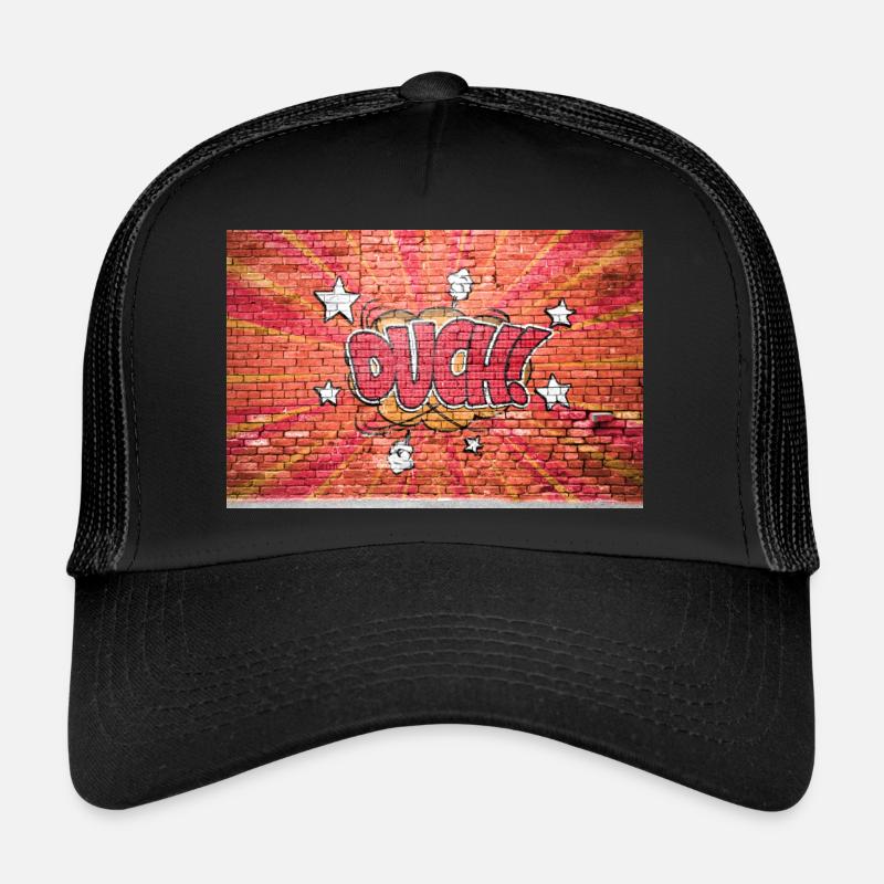 Ouch! Comic Style Bubble Graffiti Lettering Trucker Cap