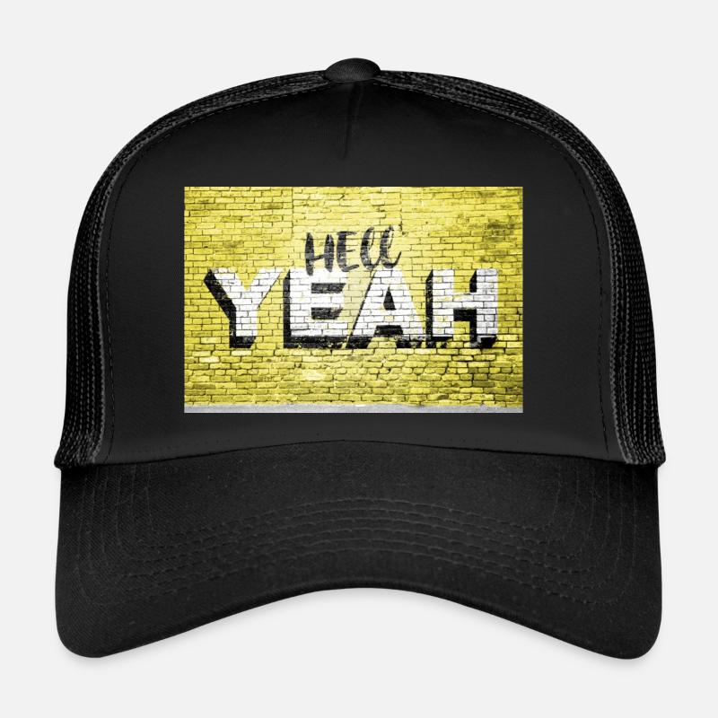 yes brick wall graffiti Trucker Cap