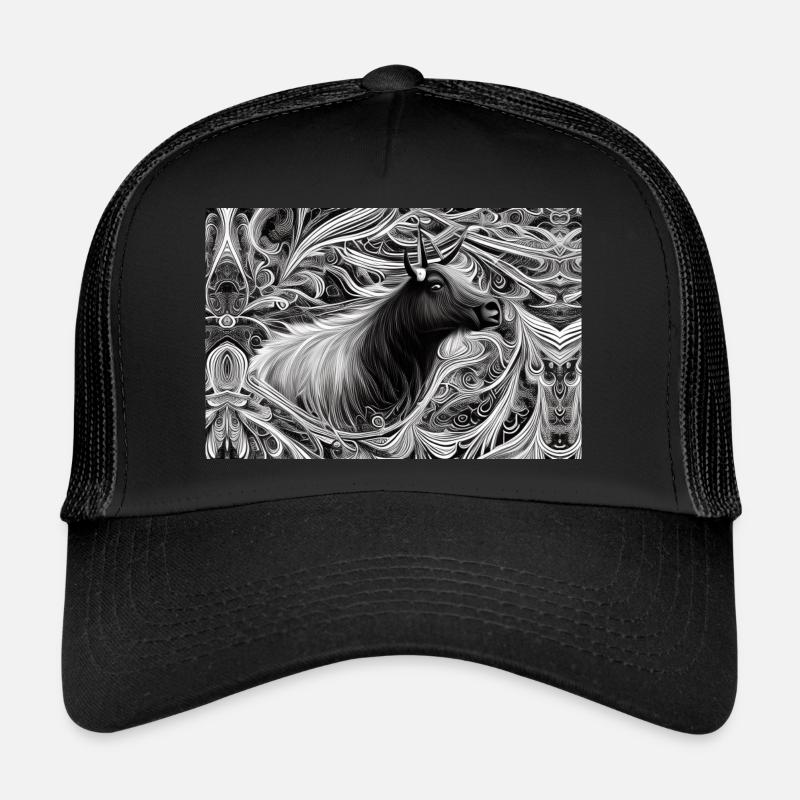 Abstract Camargue bull Trucker Cap