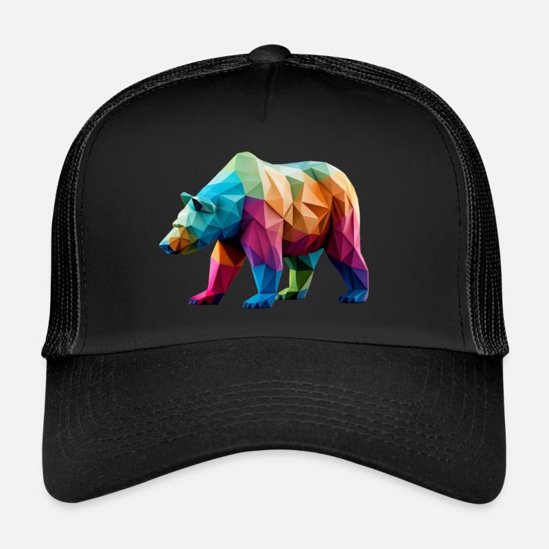 Bunter moderner arty Origami Bär Trucker Cap