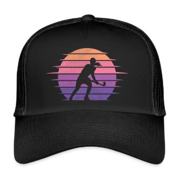 Joueuse de hockey sur gazon Joueuse de hockey Hockey féminin - Casquette trucker  - noir/noir - Devant