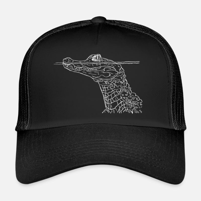Crocodile Blanc - Casquette trucker - noir/noir