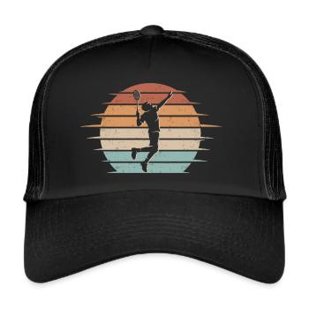 Badminton player Retro badminton player - Trucker Cap - black/black - Front