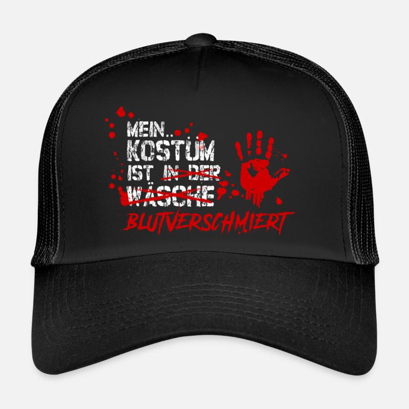 Mein Kostüm ist in der Wäsche blutverschmiert - Trucker Cap - Schwarz/Schwarz