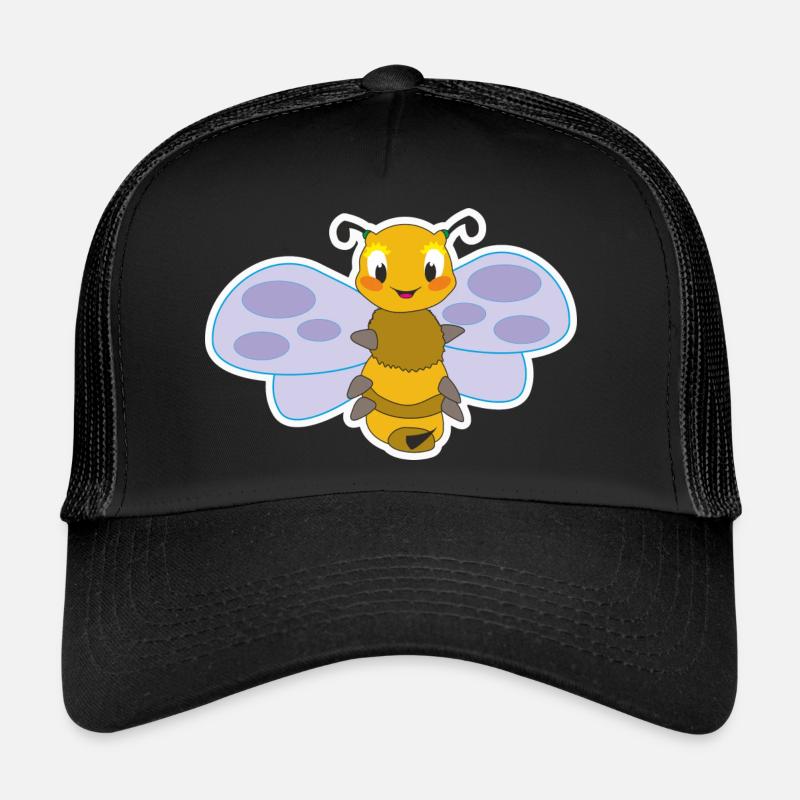 Biene - Trucker Cap - Schwarz/Schwarz