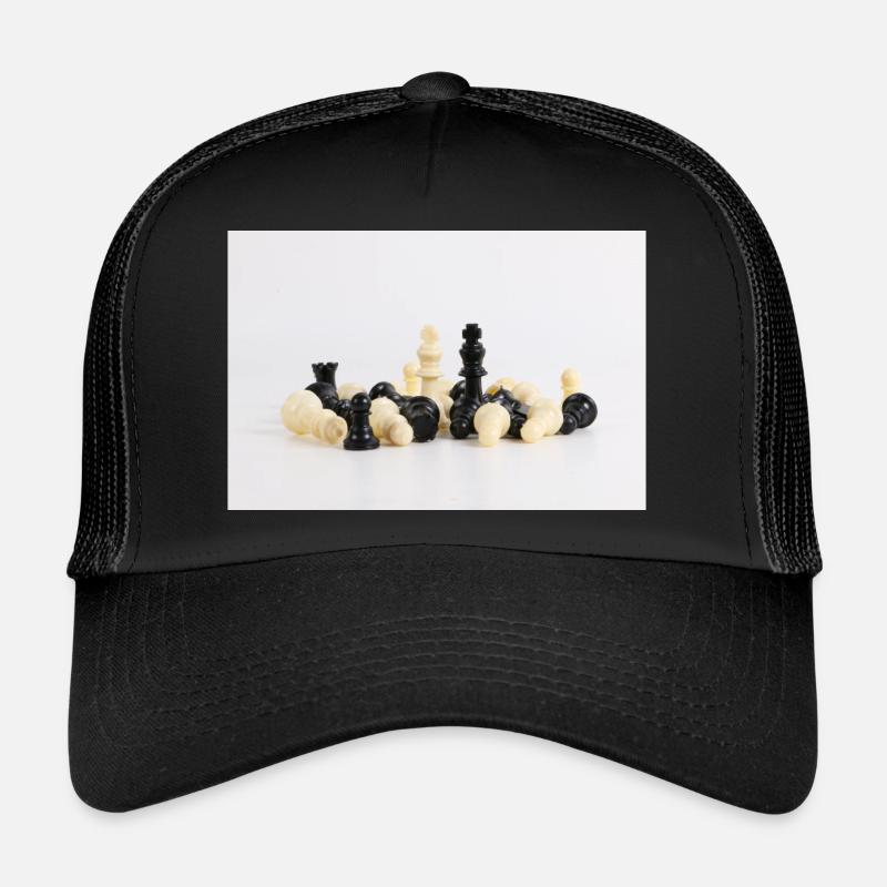 schachfiguren - Trucker Cap - Schwarz/Schwarz
