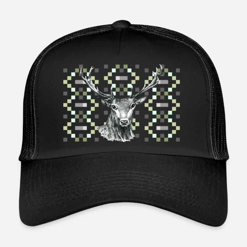 Cerf - Casquette trucker  - noir/noir