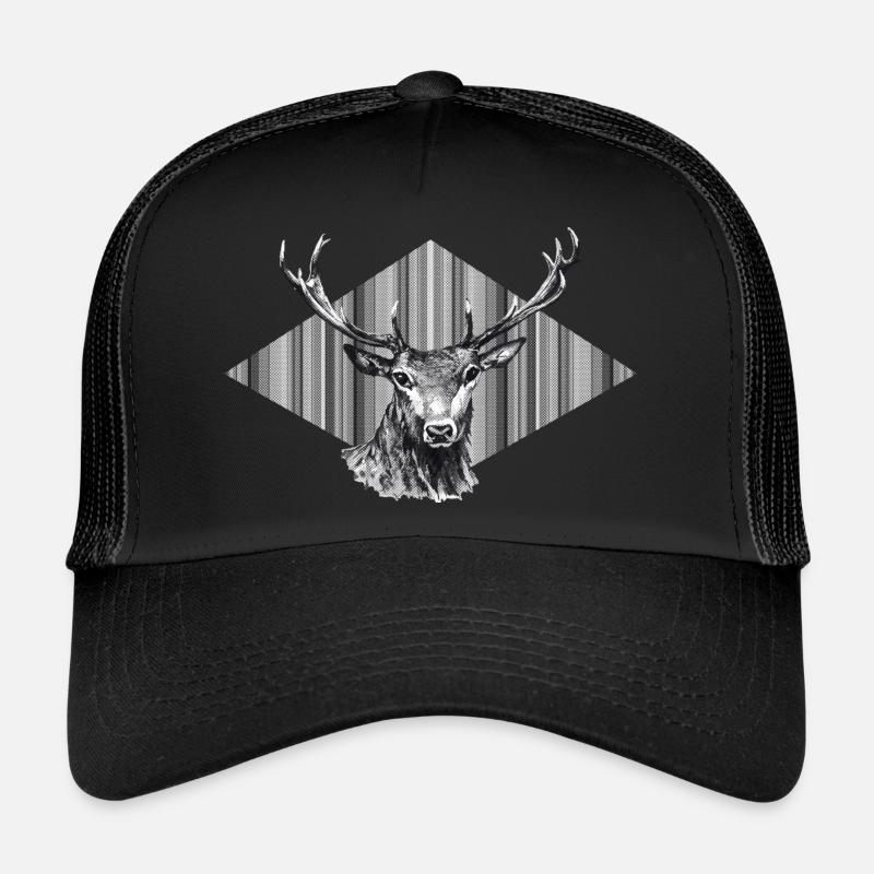 Hirsch - Trucker Cap - Schwarz/Schwarz