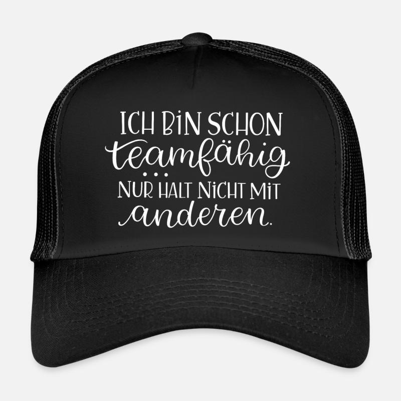 Teamfähig - Trucker Cap - Schwarz/Schwarz