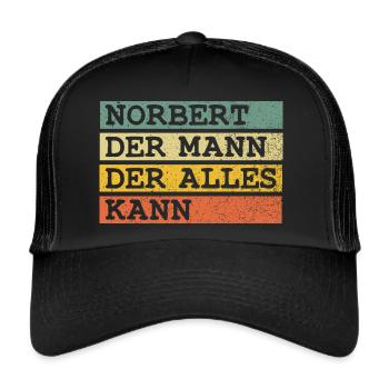 Der Mann Der Alles kann Norbert - Trucker Cap - Schwarz/Schwarz - Vorne