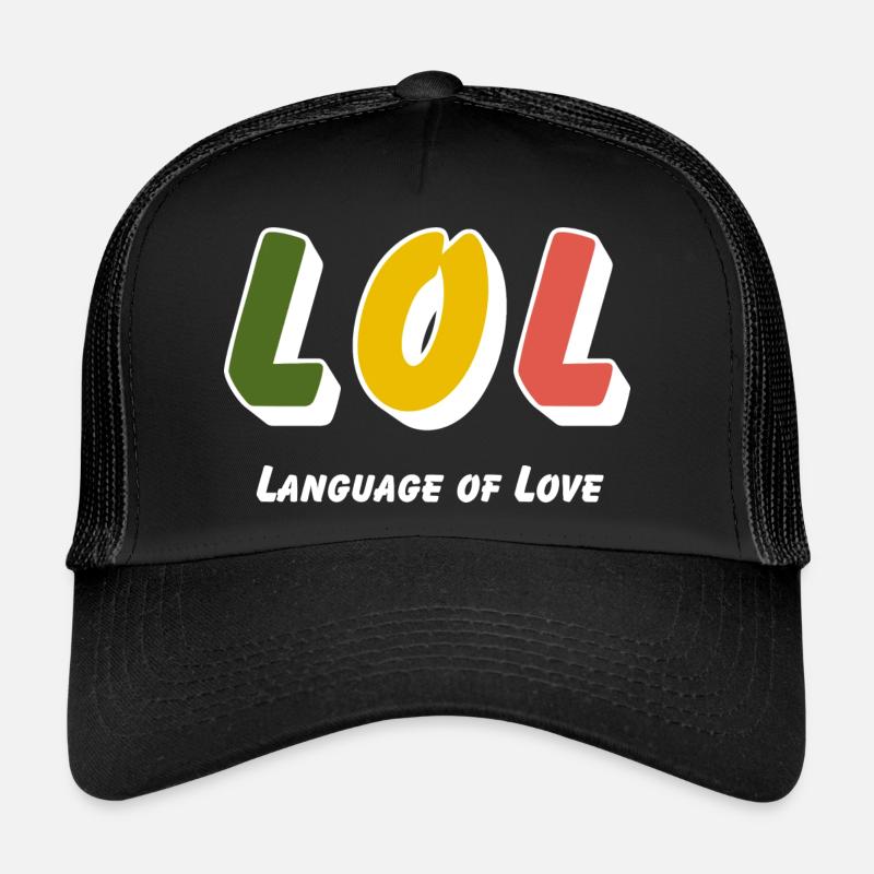LOL - Langage de l’amour - Casquette trucker - noir/noir