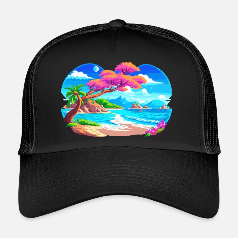 Marvelous beach - Trucker Cap - black/black
