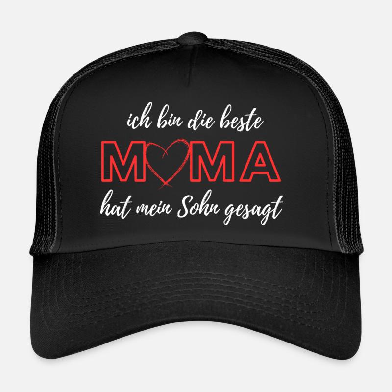 Liebevolles Mutter Kind Shirt Muttertag Geschenk - Trucker Cap - Schwarz/Schwarz