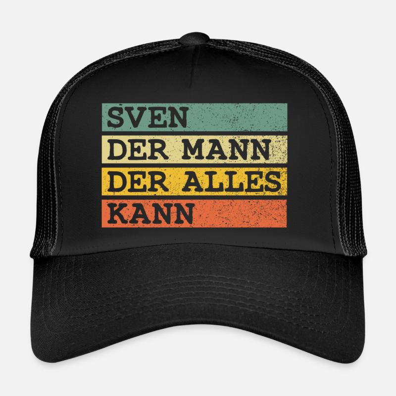 Der Mann Der Alles kann Sven - Trucker Cap - Schwarz/Schwarz