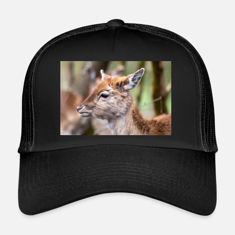 Damhirsch Damwild Dama - Trucker Cap - Schwarz/Schwarz