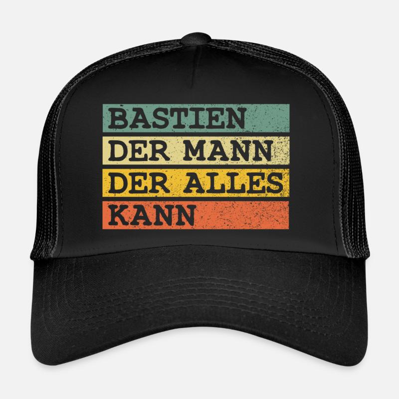 Der Mann Der Alles kann Bastien - Trucker Cap - Schwarz/Schwarz
