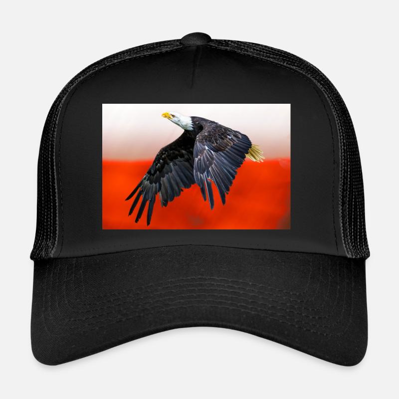 Polnischer Adler vor dem Hintergrund der Nationalflagge. - Trucker Cap - Schwarz/Schwarz