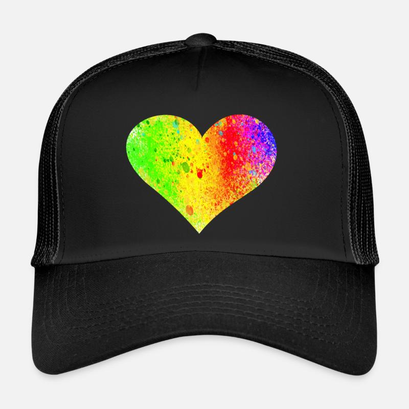 Regenbogen Herz Trucker Cap