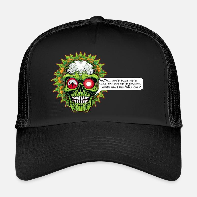 Marijuana - Comic Skull Trucker Cap