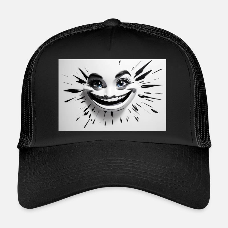 Absolute Reality sourire fou noir blanc Casquette trucker 
