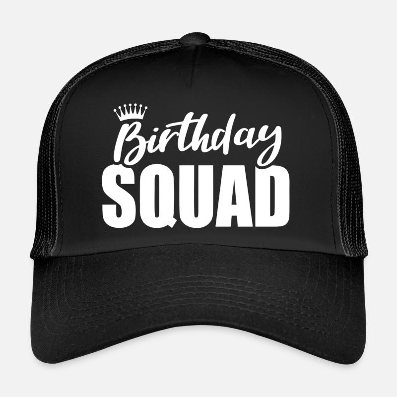 Birthday Squad or Crew - Trucker Cap - Schwarz/Schwarz