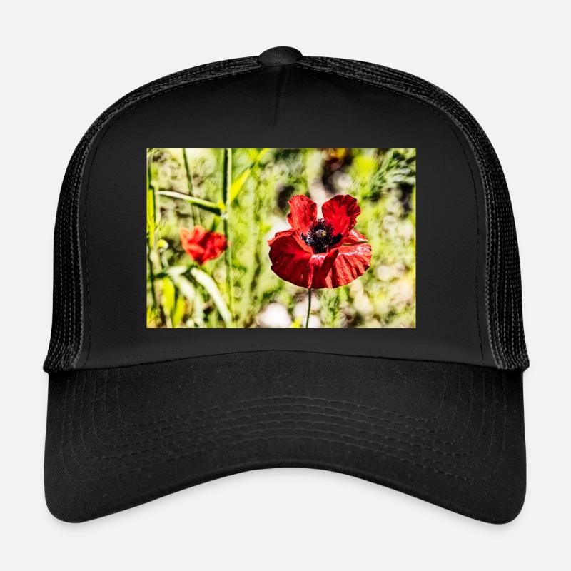 Poppies - Trucker Cap - black/black