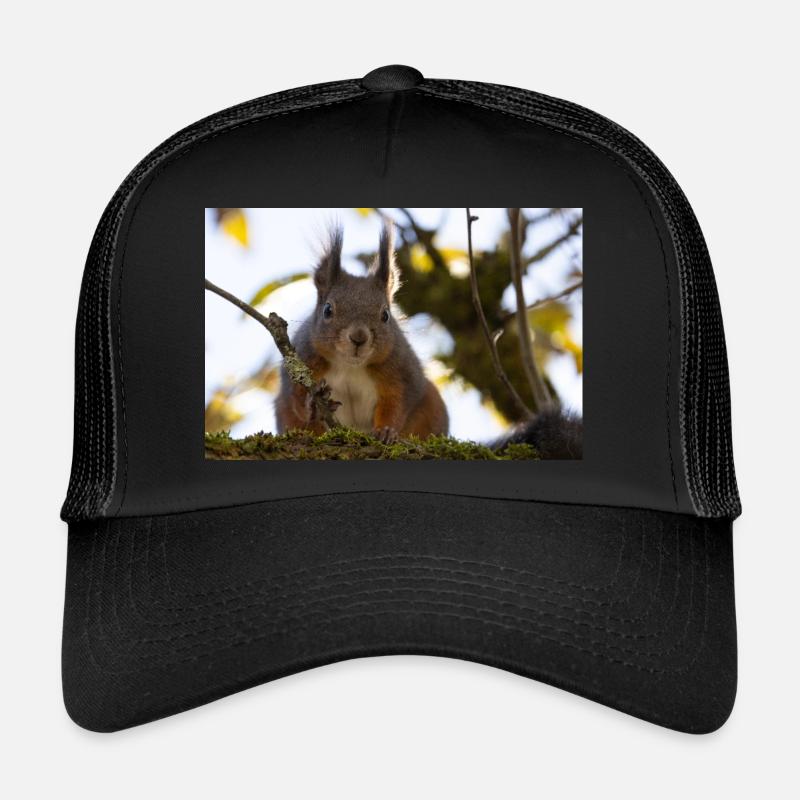 Oachkatzl / Écureuil - Casquette trucker  - noir/noir