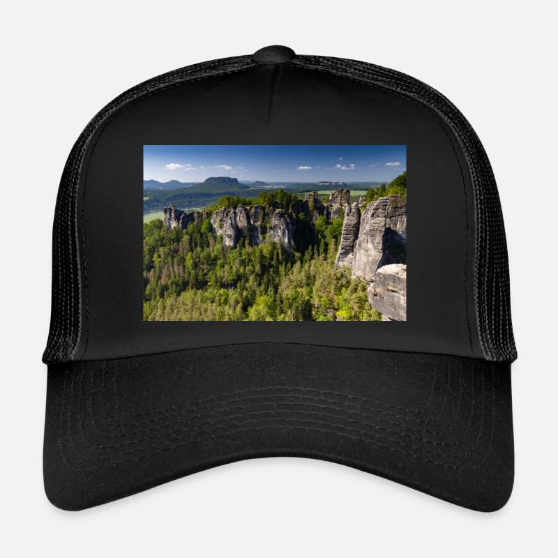 Bastei in Saxon Switzerland - Trucker Cap - black/black