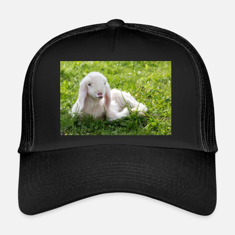 Lamm mit Kussmund - Trucker Cap - Schwarz/Schwarz