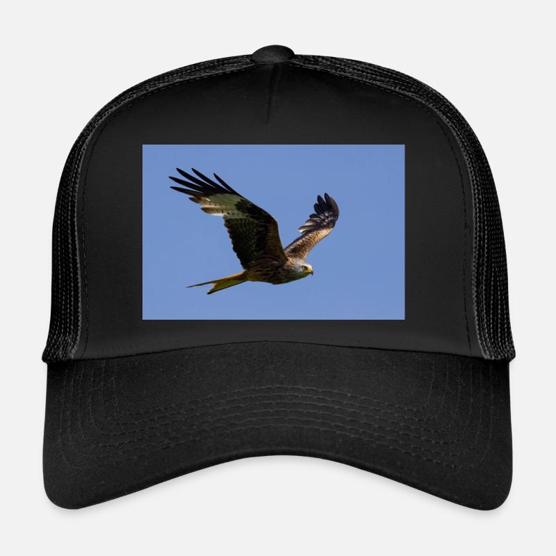Rotmilan im Flug - Trucker Cap - Schwarz/Schwarz
