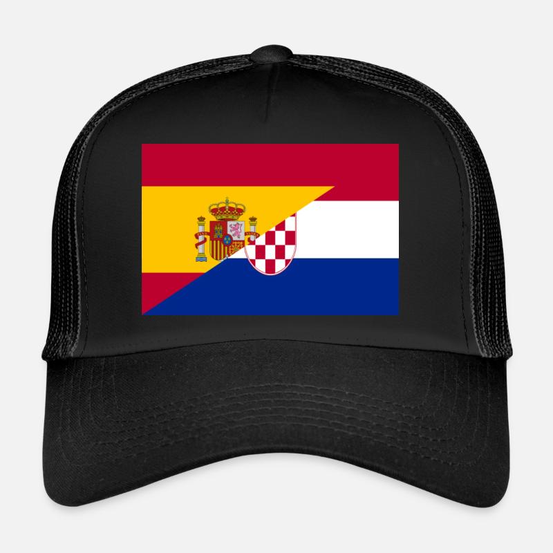 Spain Croatia Flag Trucker Cap