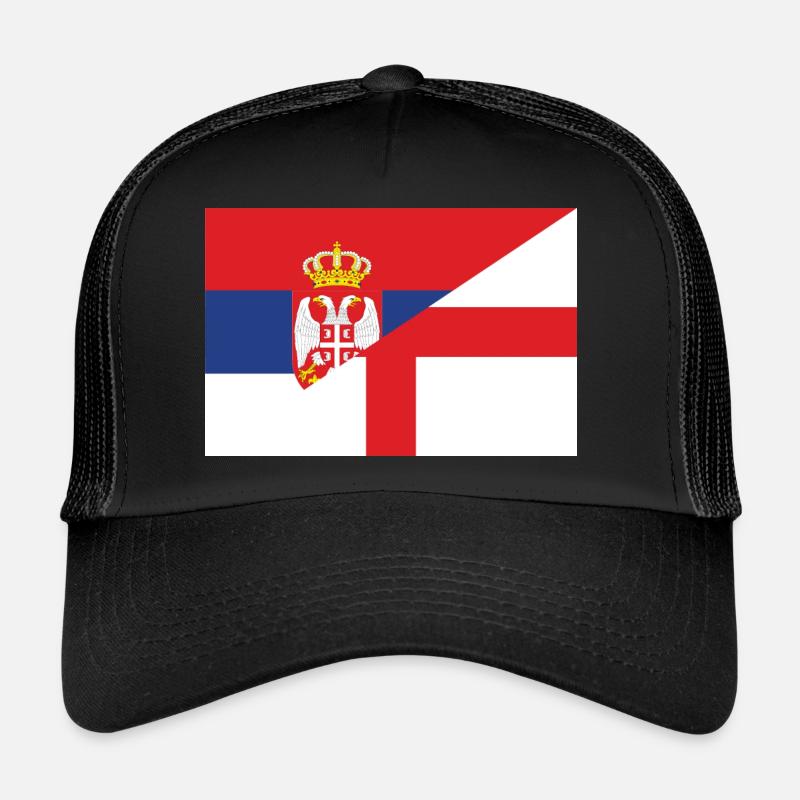 Drapeau de la Serbie Angleterre Casquette trucker 