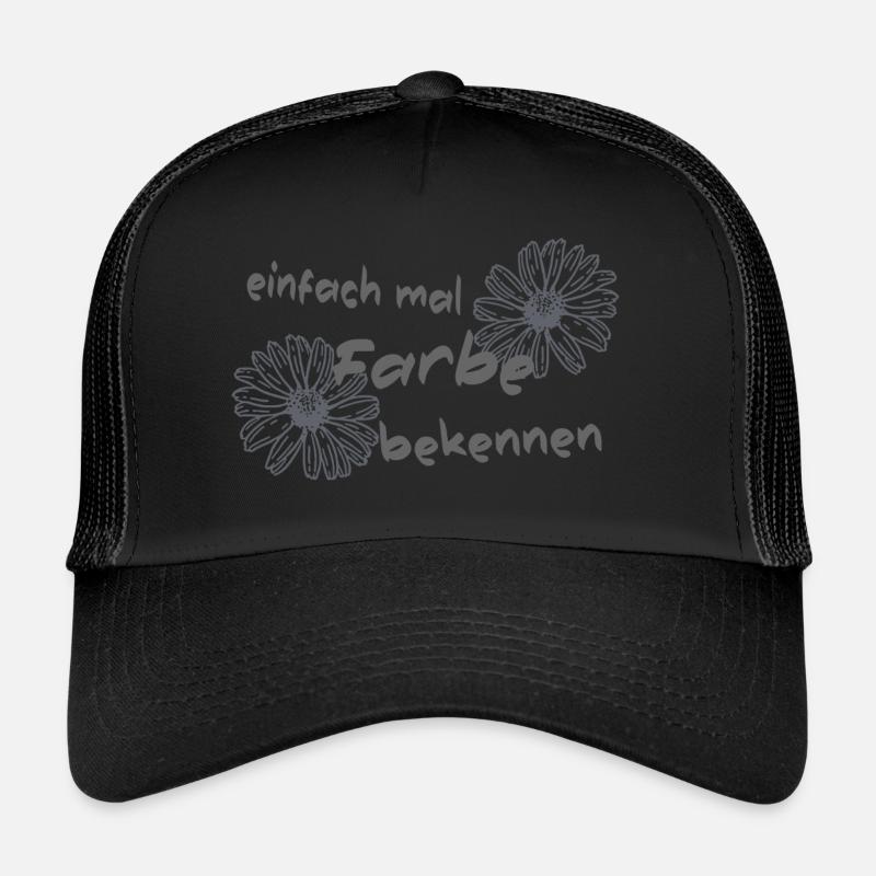 einfach mal Farbe bekennen - Trucker Cap - Schwarz/Schwarz