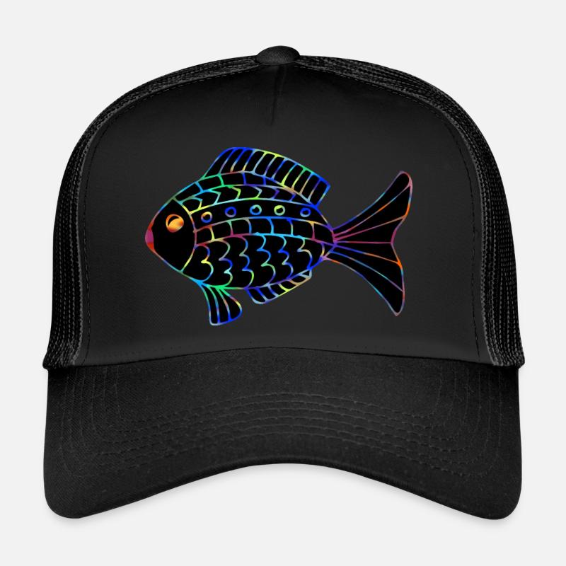 Fisch - Trucker Cap - Schwarz/Schwarz