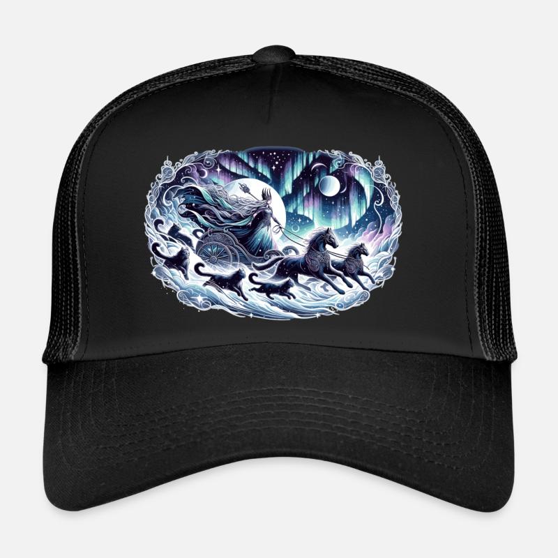 Moon goddess in the nocturnal magic train Trucker Cap