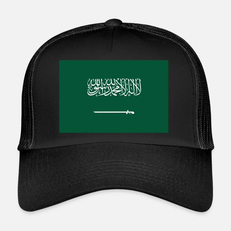 Saudi Arabia / Saudi Arabia Flag - Trucker Cap - black/black