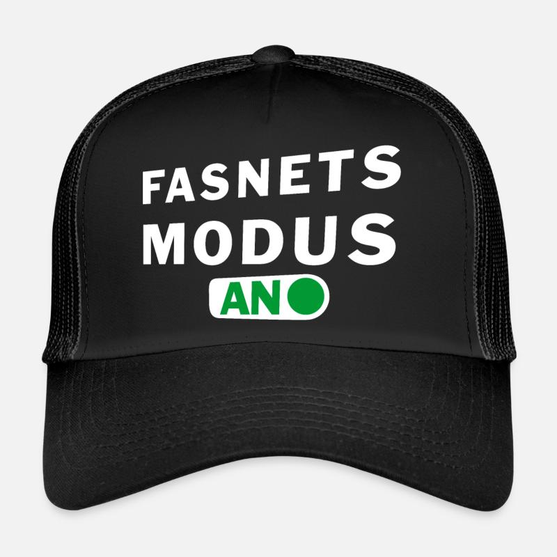 fasnetsmodus weiss - Trucker Cap - Schwarz/Schwarz