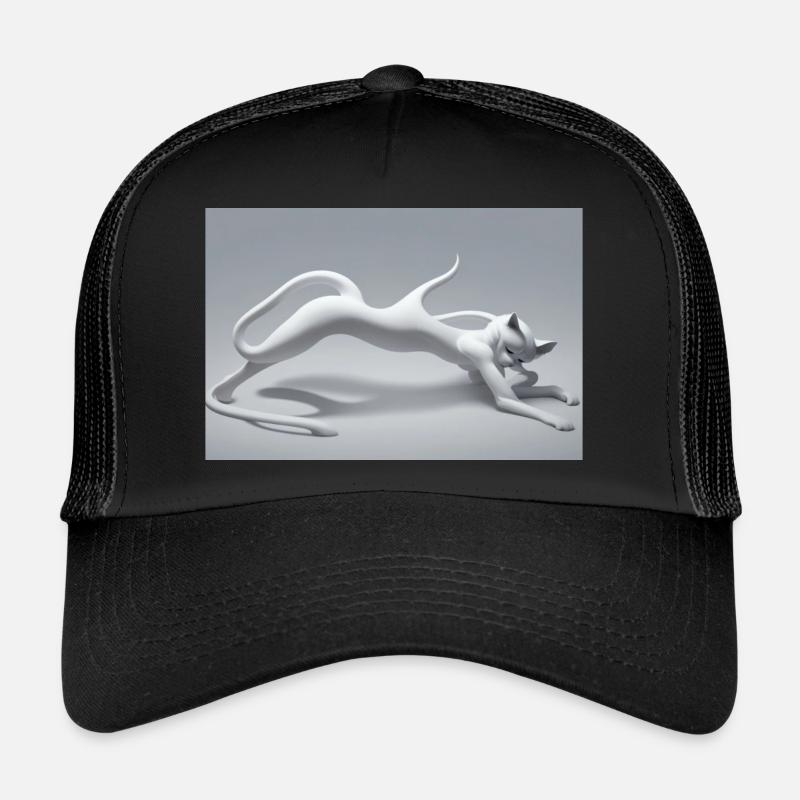 Abstract Cat Artwork - Trucker Cap - black/black
