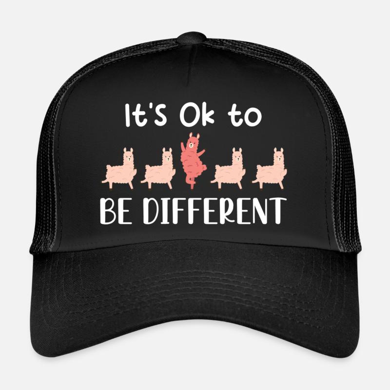 Its ok to be different funny Llamas Alpacas dance - Trucker Cap - Schwarz/Schwarz