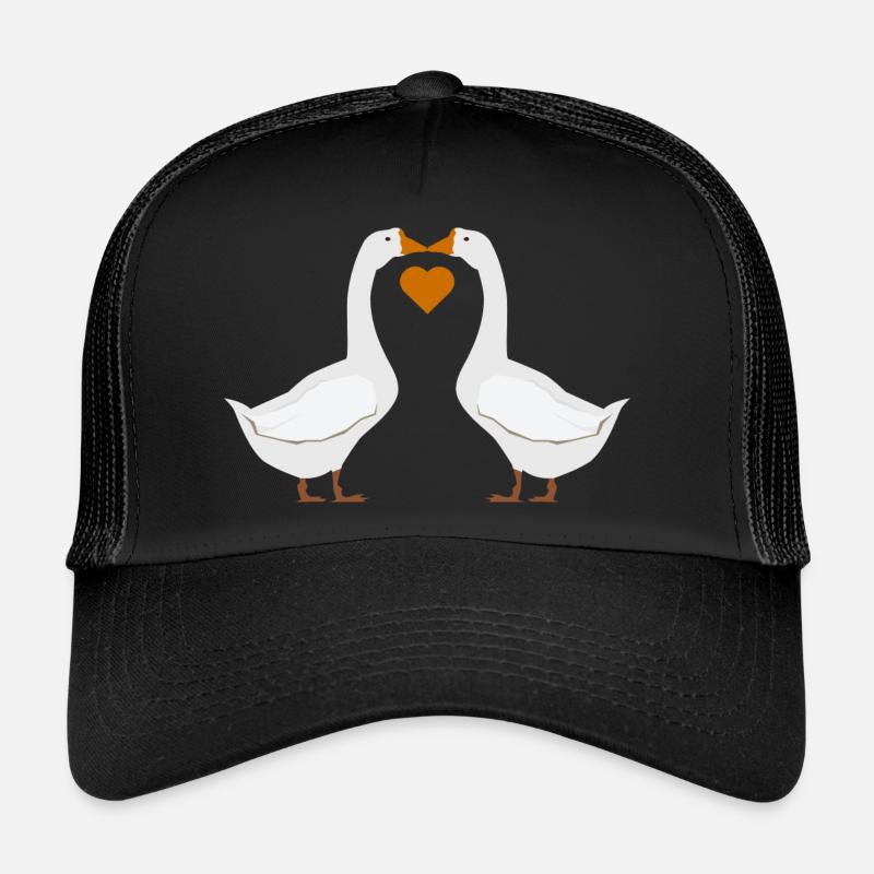 Gänseherz - Trucker Cap - Schwarz/Schwarz