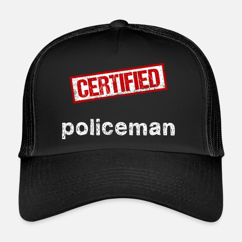 Policier - Casquette trucker  - noir/noir