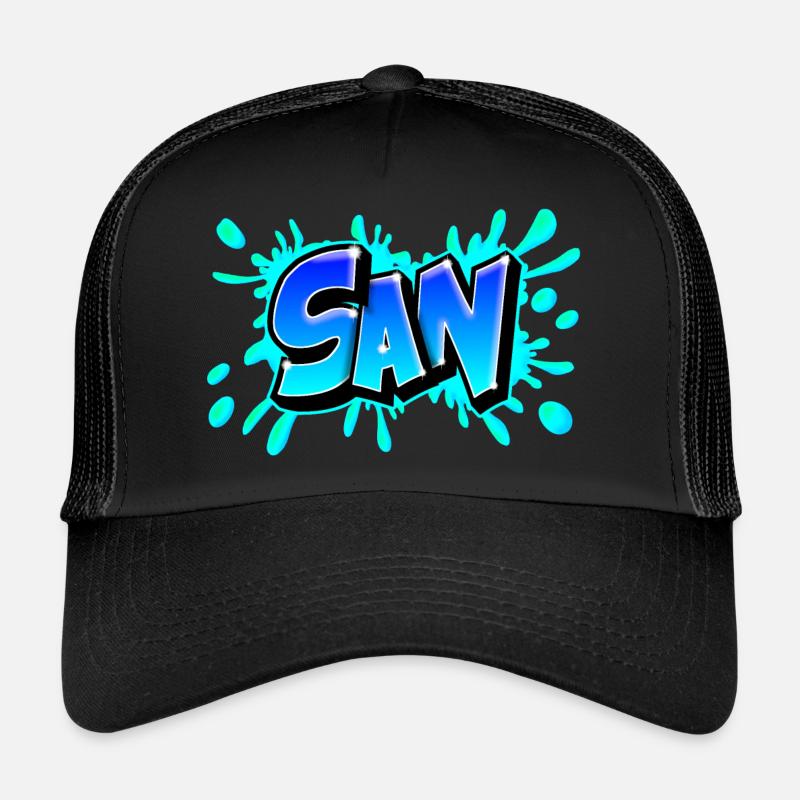 Graffiti San splash bleu Casquette trucker 